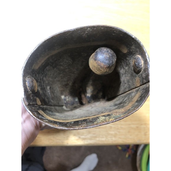 Cow Bell  Primitive Folded Riveted Metal Handle Large Loud Clacker Decor - Picture 8 of 8